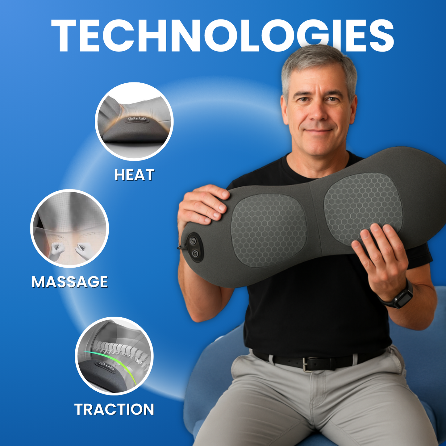 Norvo™ 3-in-1 Smart Pillow for Back Pain Relief