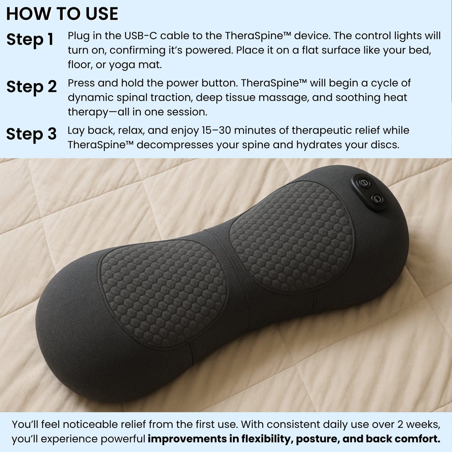 Norvo™ 3-in-1 Smart Pillow for Back Pain Relief